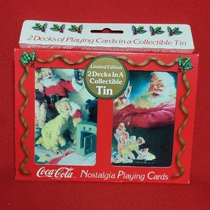 VTG Coca Cola Nostalgia Playing Cards 2 Decks in a Collectible Tin